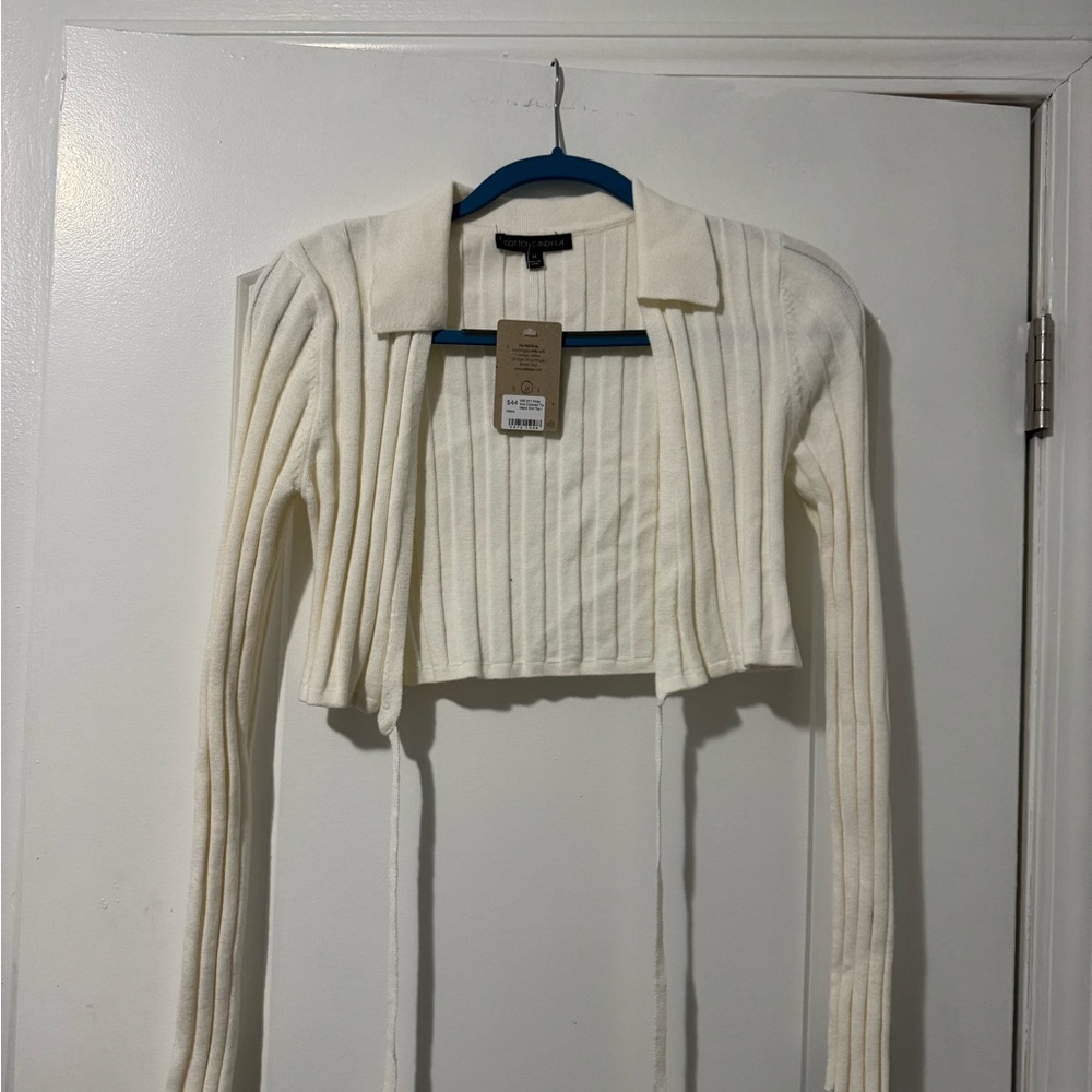 Pitaya White Ribbed Knit Top